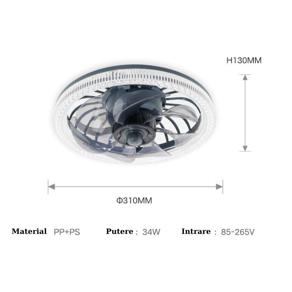440 Lampă de Tavan cu Ventilator și Telecomandă