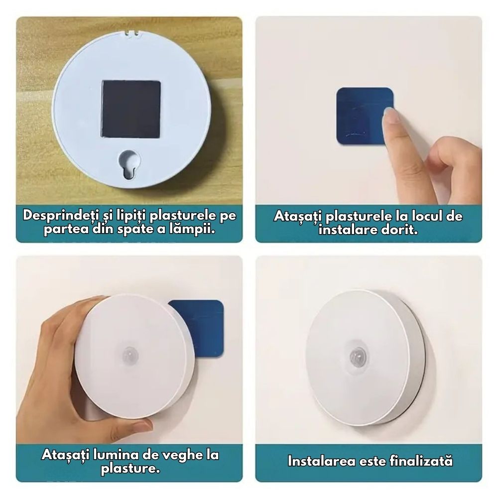 Lumina de perete LED cu senzor de mișcare, reincarcabila prin USB