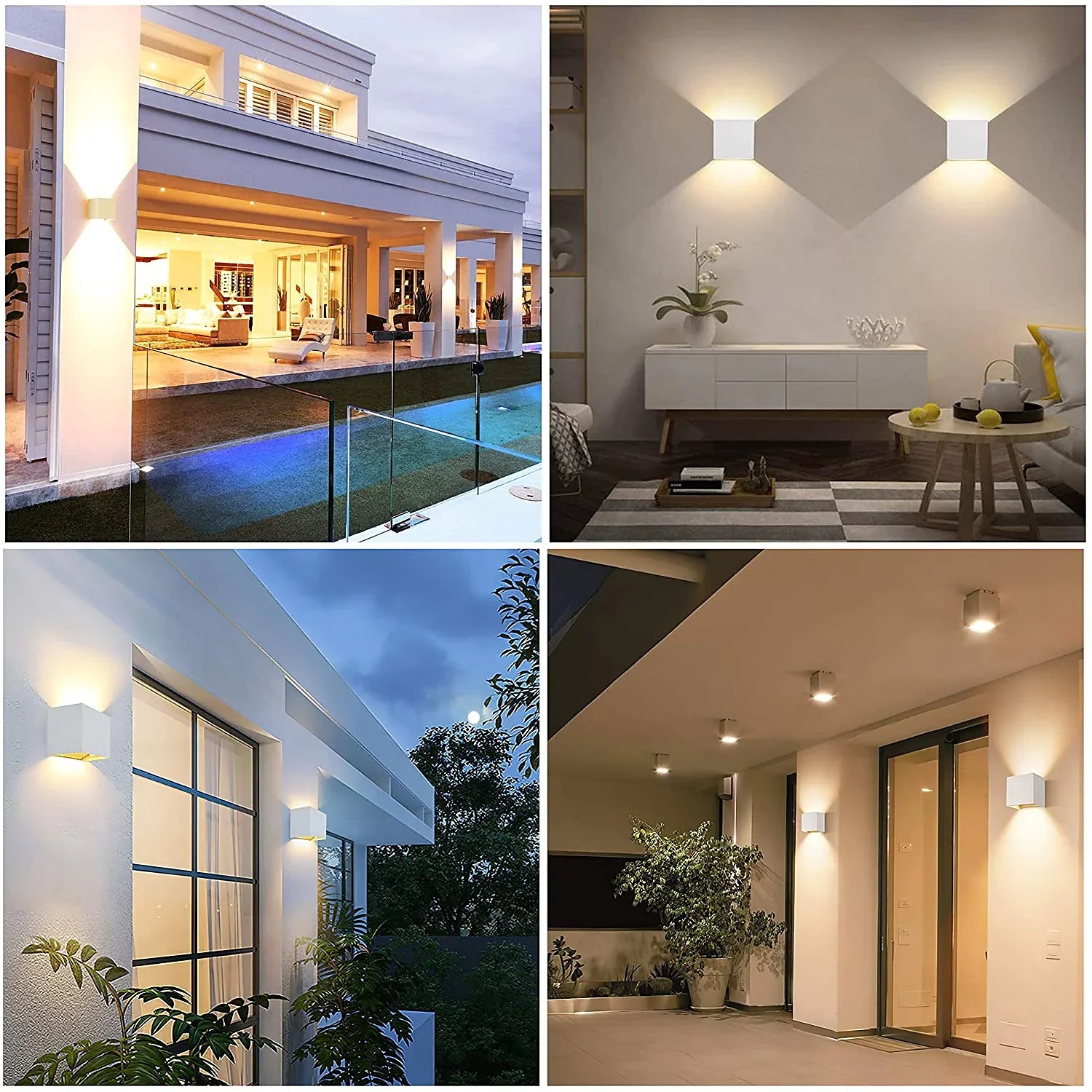 A114 Lampa de perete LED Cube-light Alb pentru exterior 10x10cm