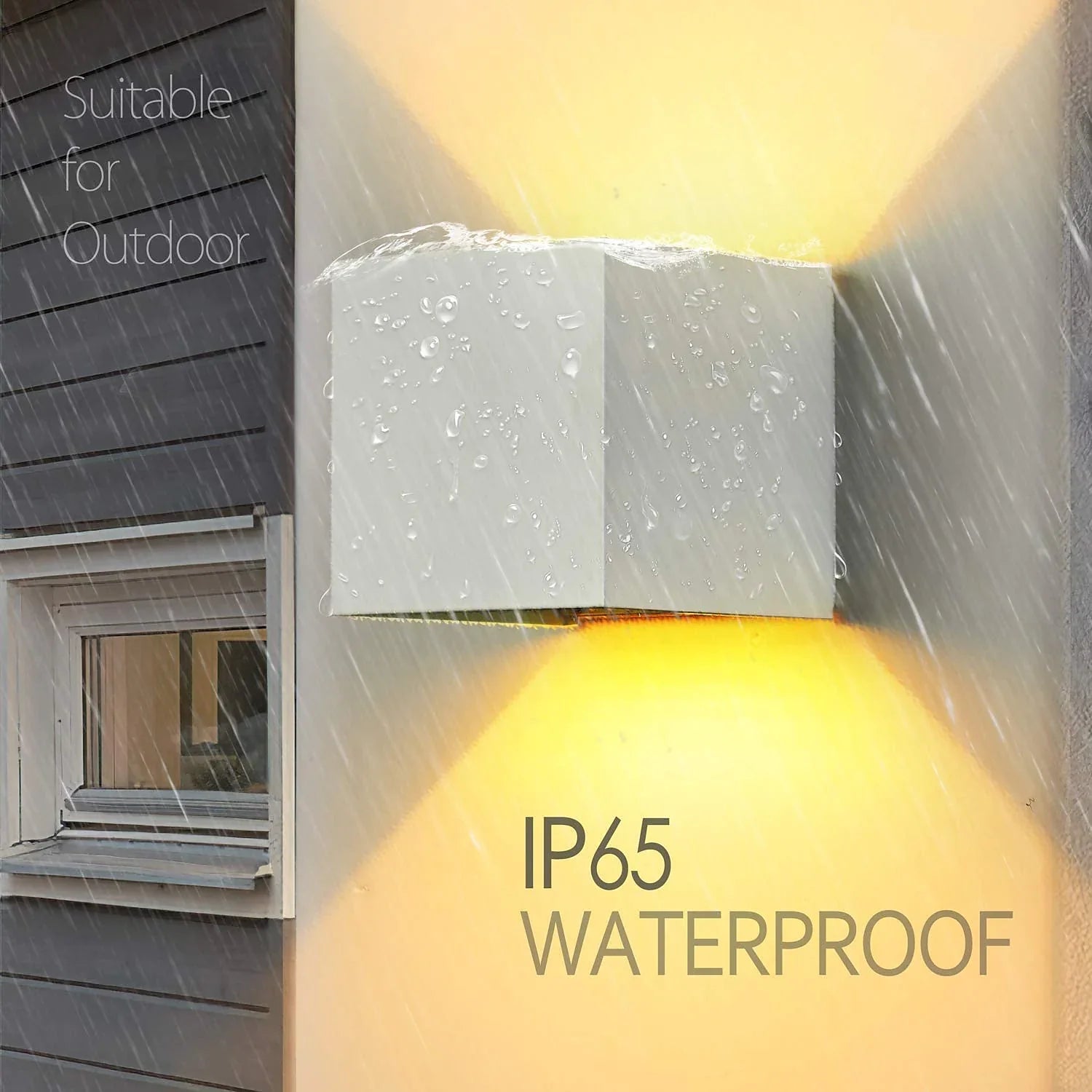 A114 Lampa de perete LED Cube-light Alb pentru exterior 10x10cm