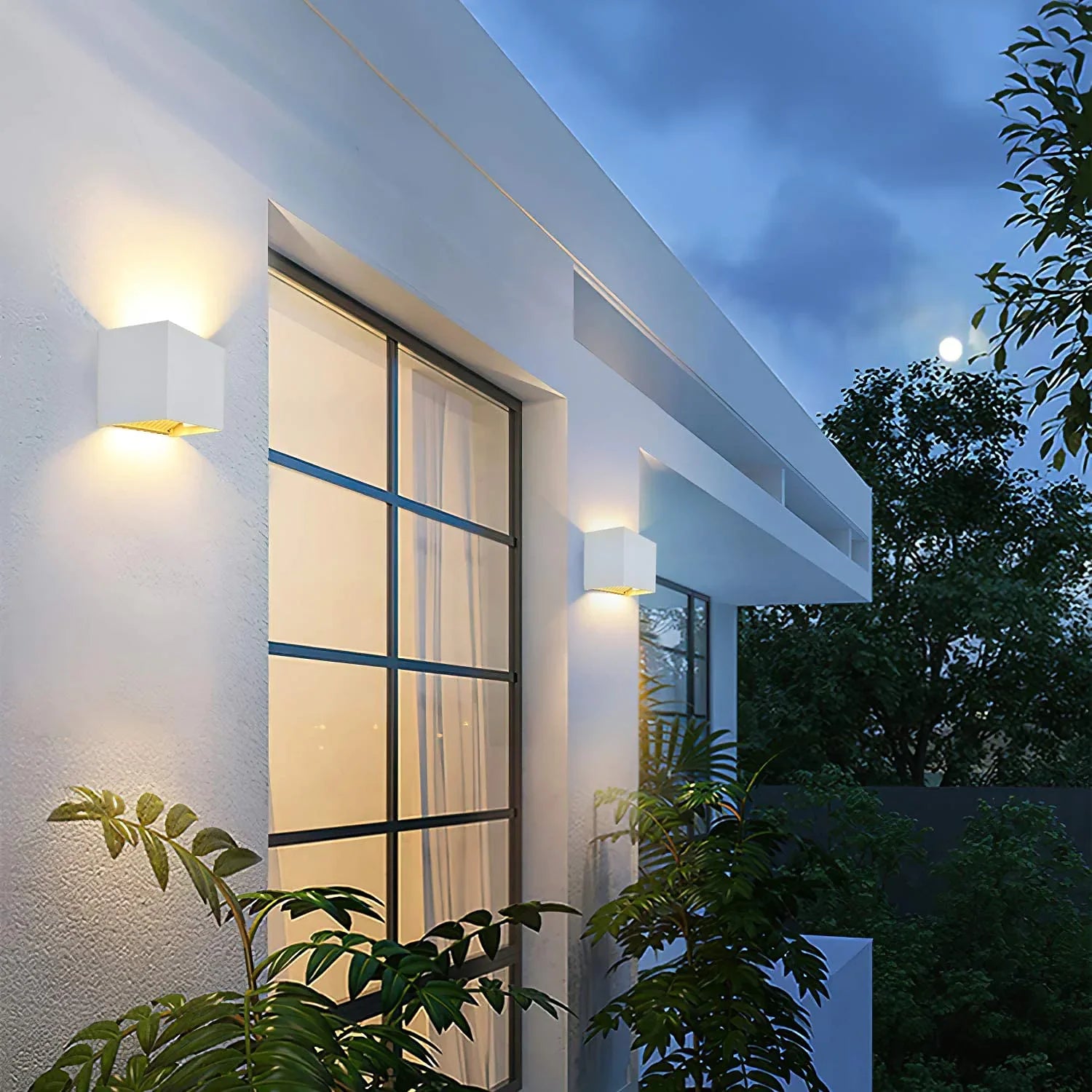 A114 Lampa de perete LED Cube-light Alb pentru exterior 10x10cm