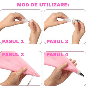 600 Set Profesional Decorare Tort – 84 Piese cu Platou Rotativ
