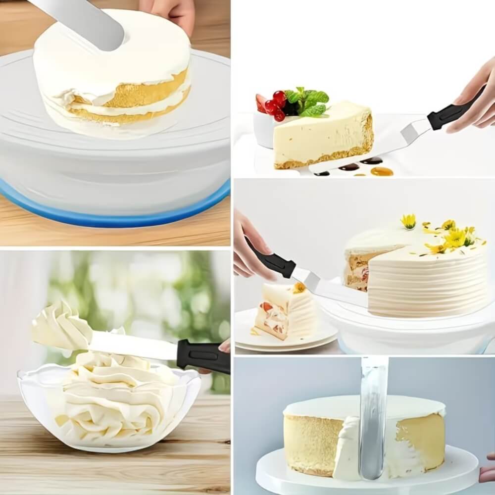 600 Set Profesional Decorare Tort – 84 Piese cu Platou Rotativ