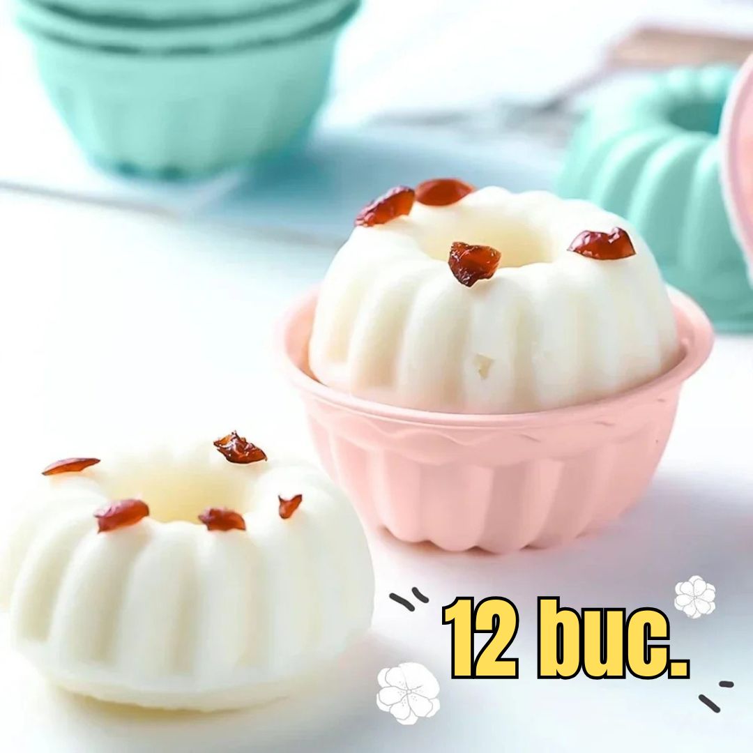 Set 12 forme din silicon pentru prajituri