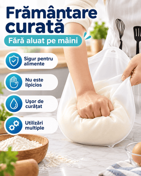 Sac din Silicon pentru Frământat Aluat — Fără Murdărie, Fără Efort